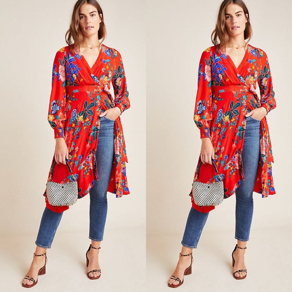 Anthropologie Boswell Textured Wrap Tunic